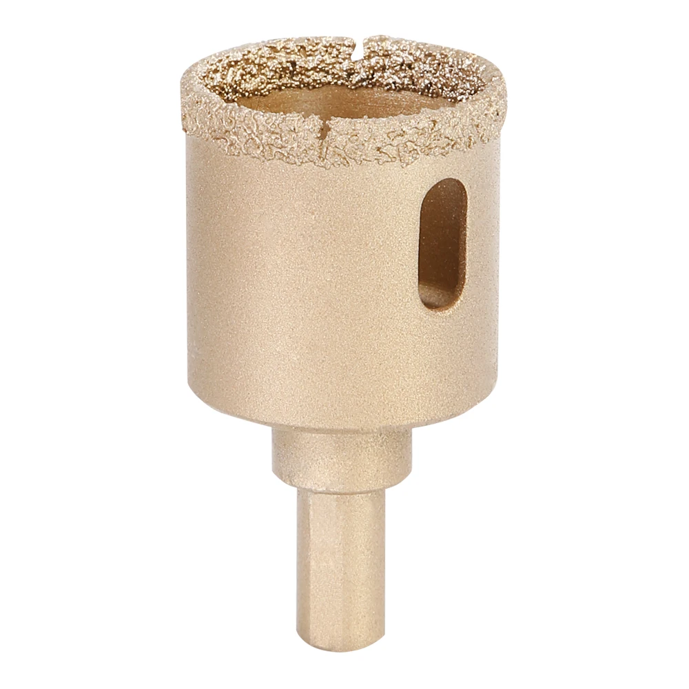 
multi function round shank braze solder hole saw with gold coating for rock marble ceramic tile 