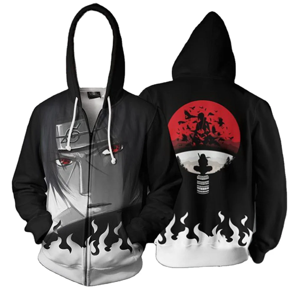 

Unisex Realistic Custom Anime Hoodie Naruto 3D Print Cotton Hooded Sweatshirt with Zipper Coldker