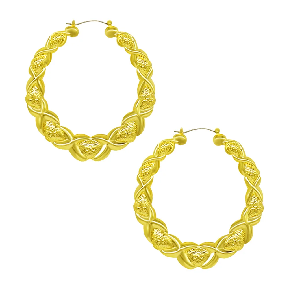 

Wholesale Exaggerated Personality Xoxo Big Earrings Gold Rose Golden Bamboo Festival Earrings Hoop Earring
