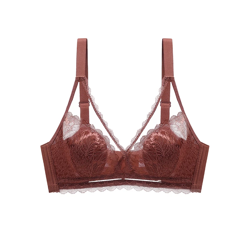

32 Size Boobs High Quality Transparent Underwear Breathable Lace Push-up Comfort Sleep Bra, 4 colors