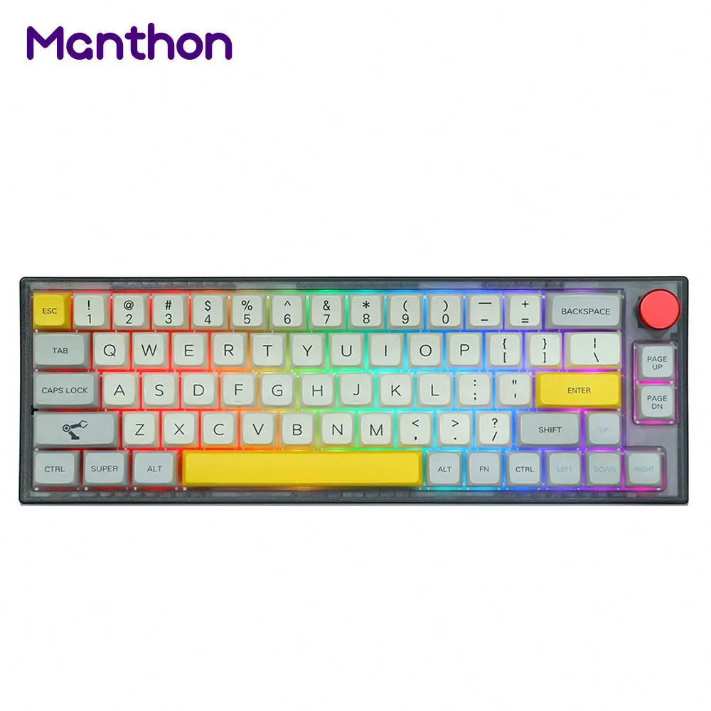 

EPOMAKER TH66 60% Hot Swappable RGB 3-Mode Wireless Mechanical Keyboard with MDA PBT Keycaps 2200mAh Battery