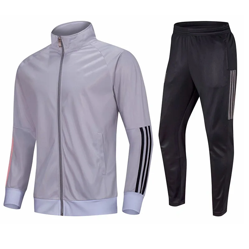 

Custom Thailand Quality Soccer Set Long Sleeve Soccer Jersey and Pants Stand-up Collar Jacket with Zipper Soccer Training, Custom color