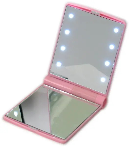 

bling hollywood makeup vanity mirror hand foldable pocket mirror pink customs logo double faced hand-held mirror
