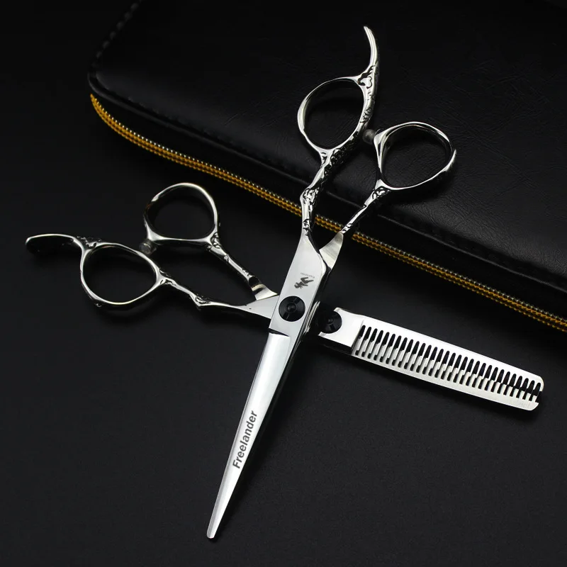 

6.0 "bright plum blossom handle dl-20 hairdressing flat teeth scissors