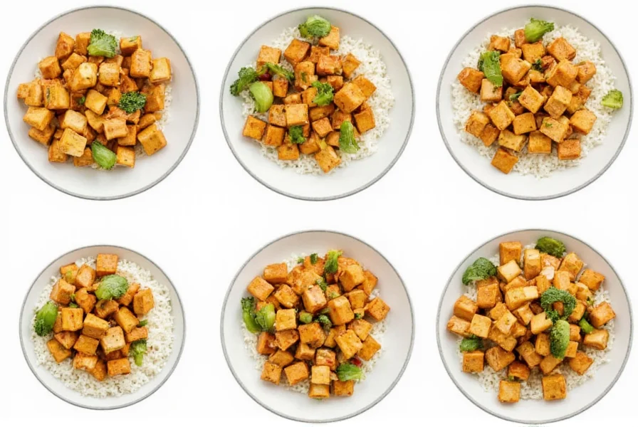 Variations of lemon pepper tofu recipe showing different cooking methods and serving styles
