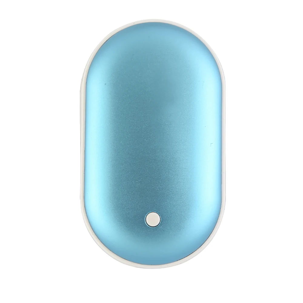 

New 2020 Trending Product Small Round Portable Charger Hand Warmer Power Bank 4400mAh Support OEM, Black, silver, blue, golden, rose-gold