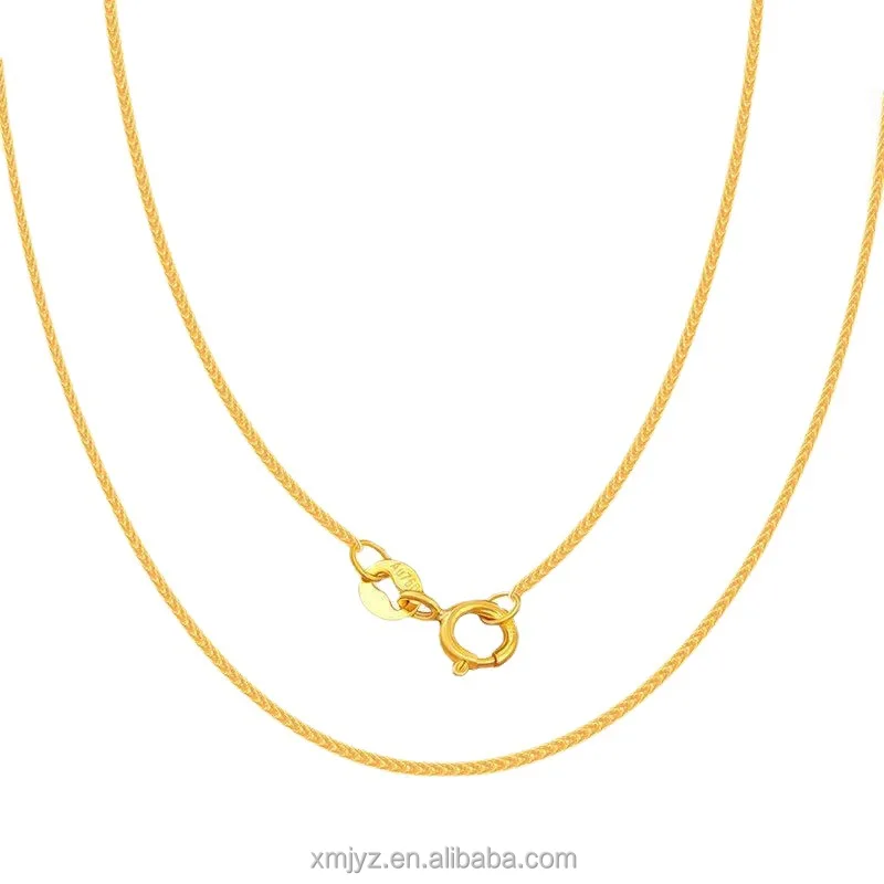 

Certified Pure Gold 18K Gold Chain Jewelry Rose Gold Necklace AU750 Plain Chain Jewelry With Chain Live Explosion Models