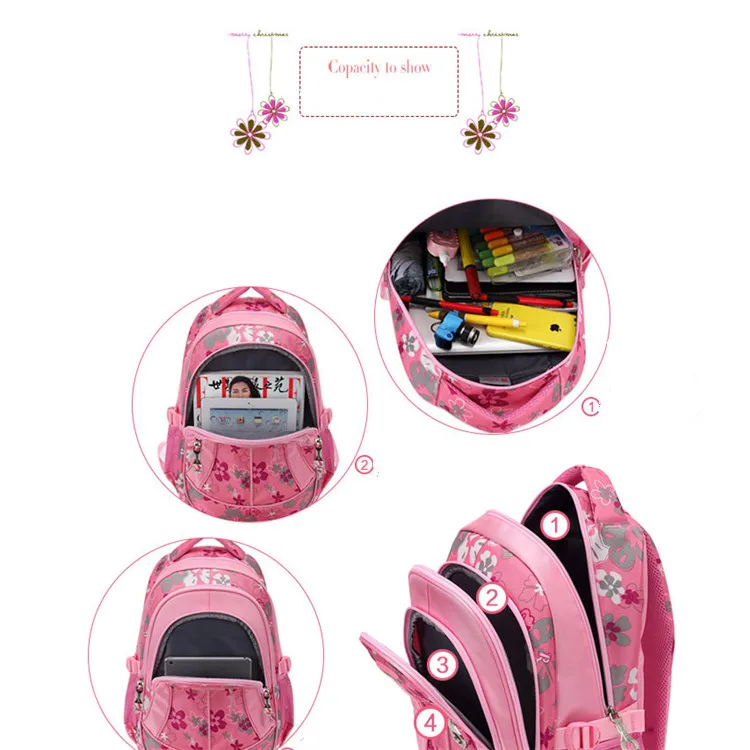 Sweet Fashion Waterproof Pupil Girls Kid School Backpack