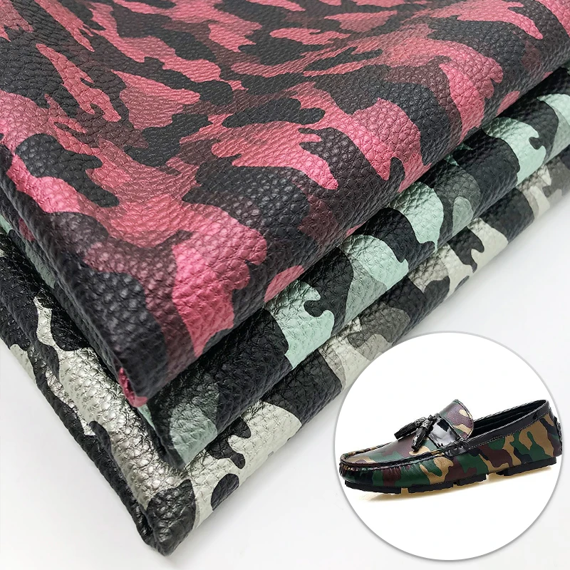 
Recycled Embossed Matte Camouflage Synthetic Artificial Pvc Pu Leather Fabric Material For Sofa 
