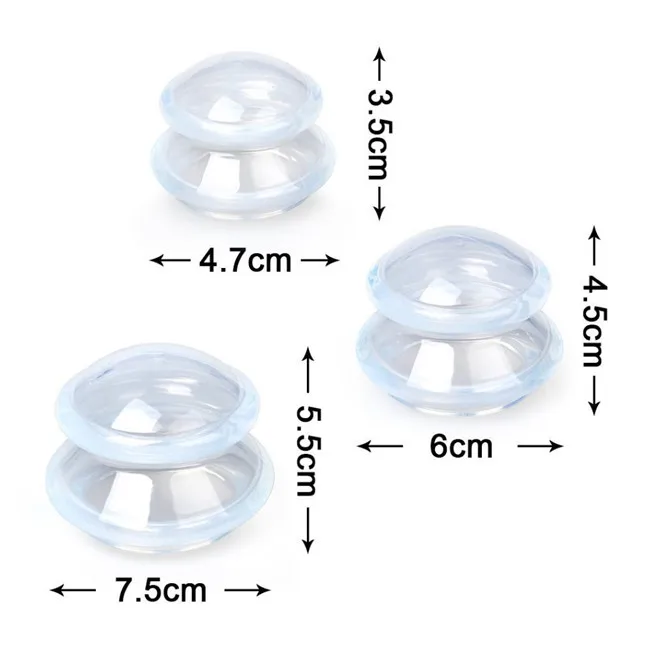 
Traditional Chinese Premium Transparent Massage Therapy Anti Cellulite Silicone Cupping Set for Neck Face Body Massage 