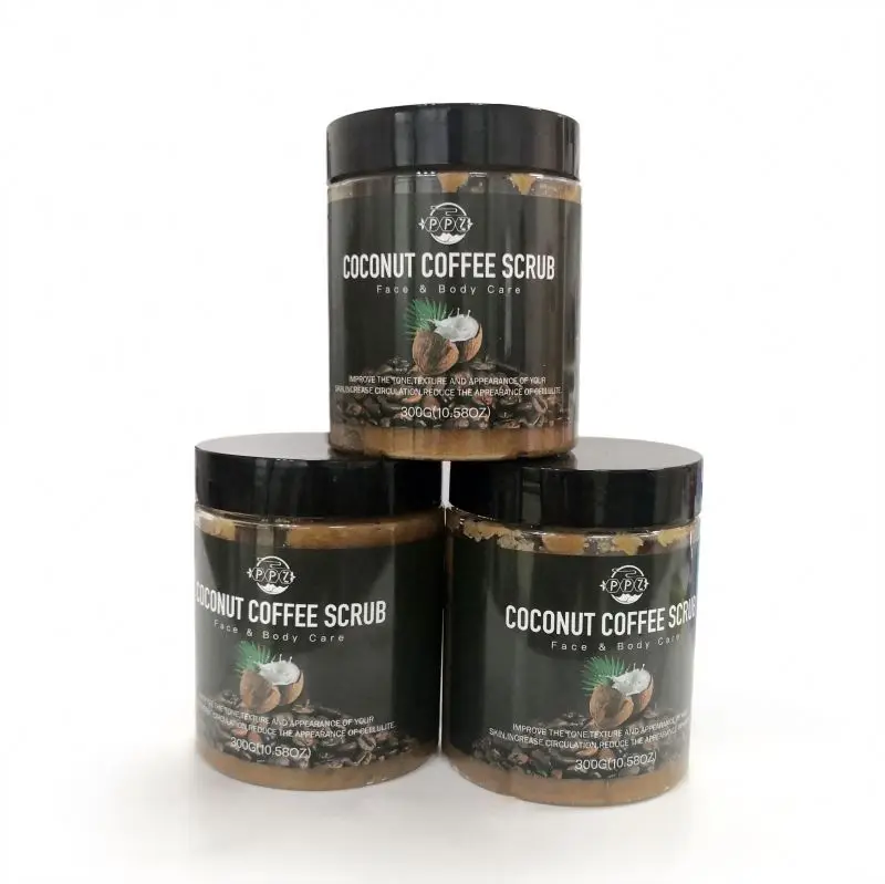 

Wholesale Private Label Exfoliating Whitening Organic Nature Dead Sea Salt Arabica Coffee Face Body Scrub for Exfoliator
