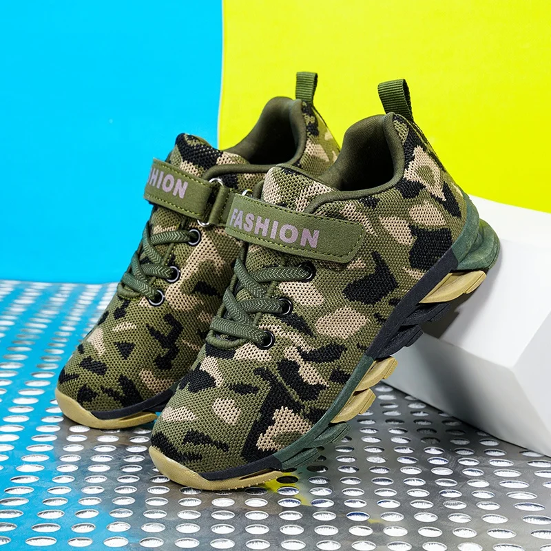 

2022 Spring New Brand Children Fashion Kids Camouflage Sneakers Boy Girl Sports Shoes Baby Breathable Casual Shoes