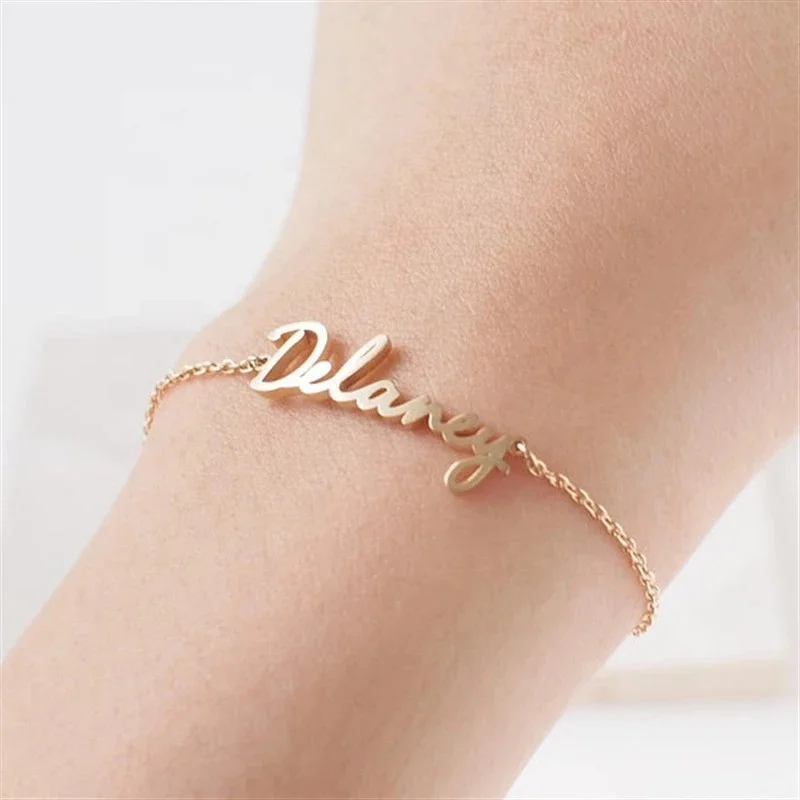 

Personalized Name Anklet Made with Any Name Custom Friendship Anklets Bracelets for Women Girls Customized Infinity Charm, Gold/silver/rose gold