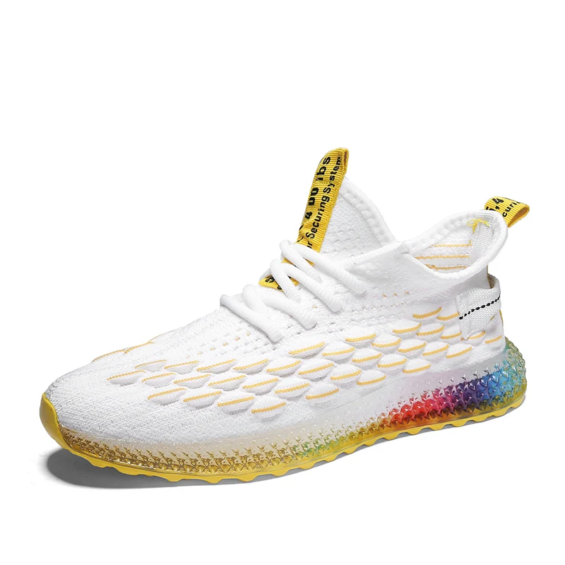 

2020 New Model Breathable and Fancy Men Colorful Outsole Yeezy shoes 350 V2 Sneakers, Yellow, orange, white black