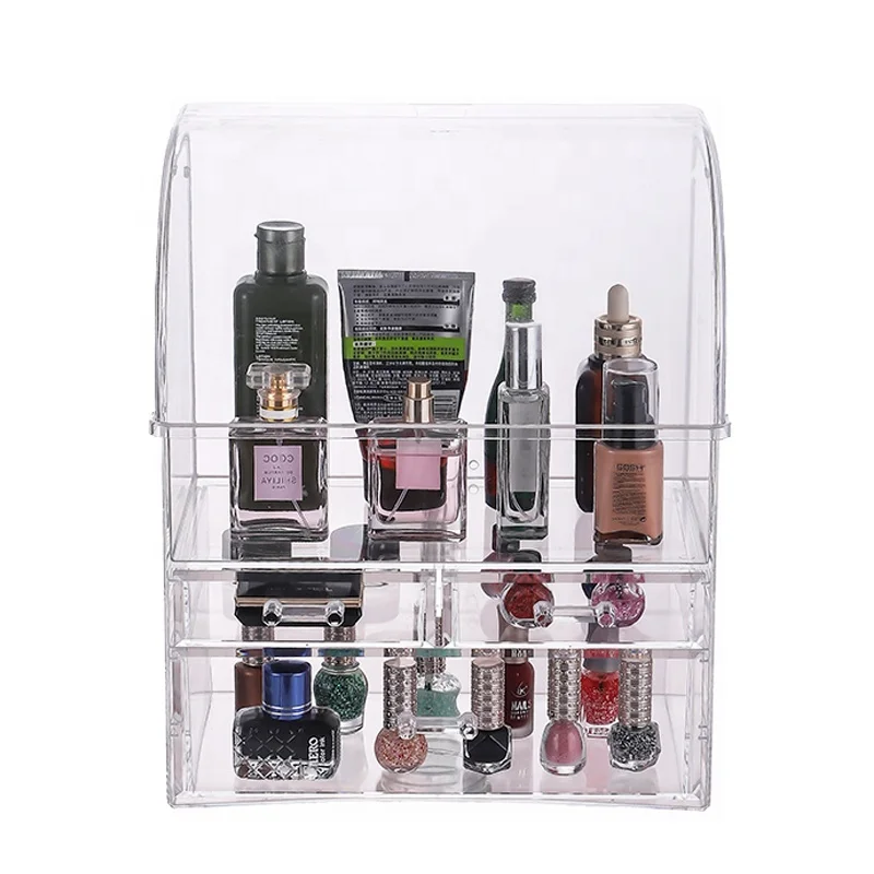

Large Acrylic Makeup Organizer Box Cosmetic Cases With Drawers, Customized color