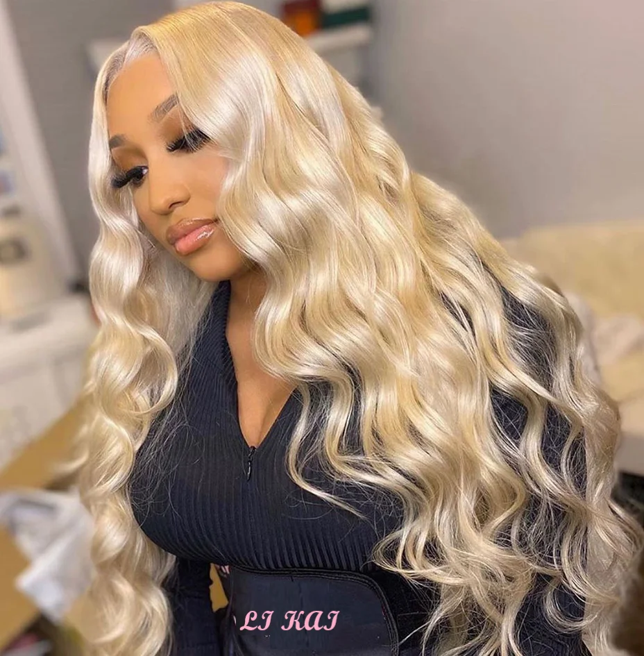 

LK 613 Virgin Lace Front Wig body wave Platinum Blonde 613 Transparent Swiss Lace Frontal Wigs for women's wig