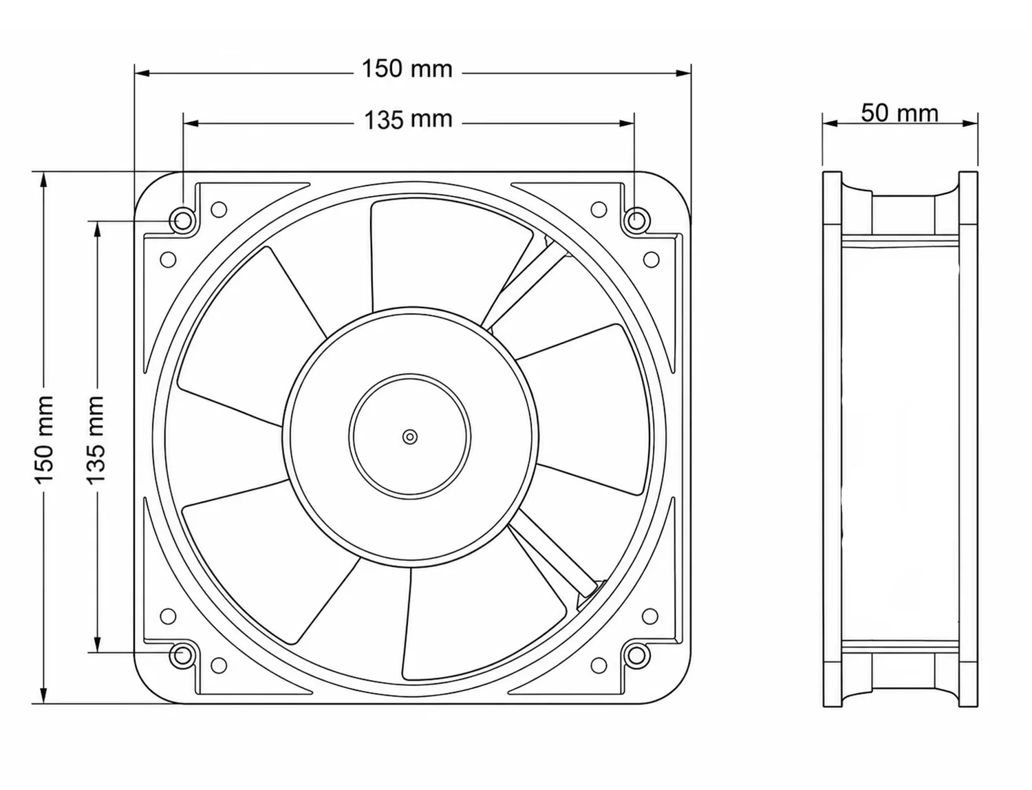 Axial Fan, 150mm, AC220V, 230V, 15050 - detail 8