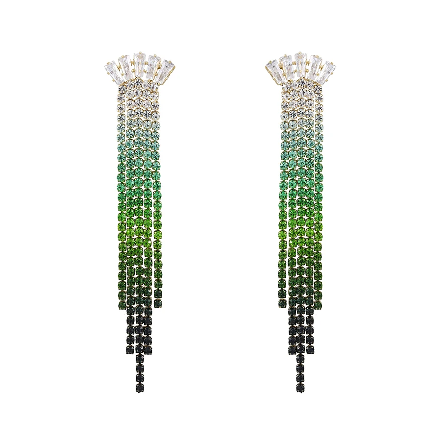 

LMDSE-1149 Xuping fashion 14k gold color tassel style vintage with stone stud earring for women