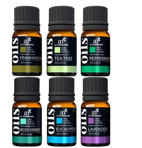 

Aromatherapy Oils Top 6 Gift Set Pure Oils for Diffuser, Humidifier, Massage, Skin & Hair Care