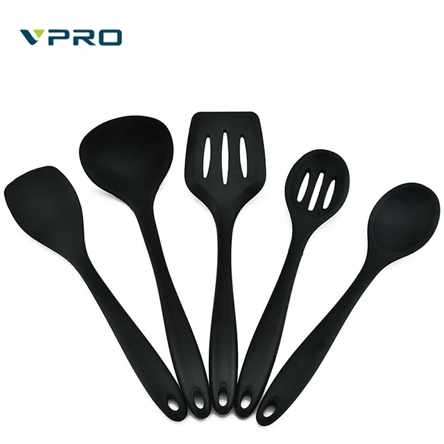 

Household Food Grade Baking Tools Cooking Kitchen Ware Kit 5 Set Silicone Kitchen Utensil, Red, black