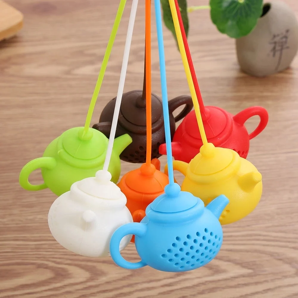 

Creative Teapot-Shape Tea Infuser Strainer Silicone Tea Bag Leaf Filter Diffuser Teaware Teapot Accessory Kitchen Gadget, As picture