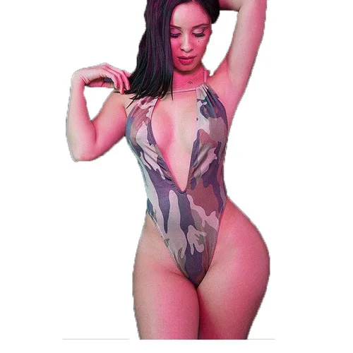 

Womens 1 Piece Swim Suits 2021 Club sexy camouflage One Piece Bikini Swimsuit