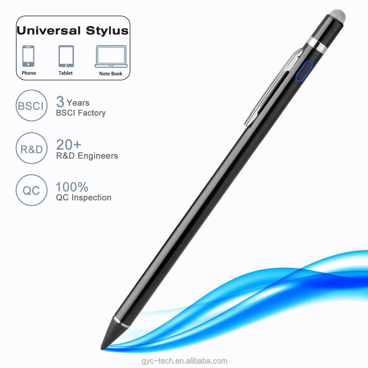 

Universal Tablet Phone Active Touch Pencil With 1.5mm And 7mm Tip High Sensitivity Stylus Pen For Android Xiaomi Mi Pad 5 6