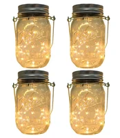 

Goldmore Led String Fairy Lights Garden Wall Decor Hanging Solar Mason Jar Lid Lights for Patio Garden, Yard and Lawn