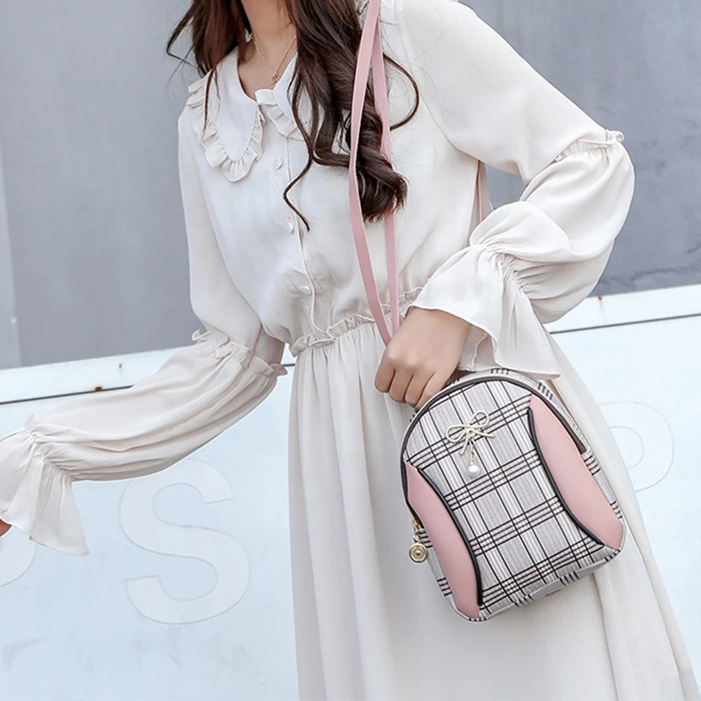 

Women Fashion Small Shoulder Soft Leather Backpack, Picture color