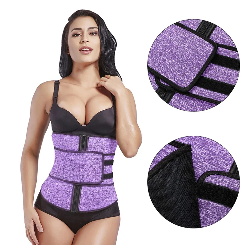 

Hot Sale Women Sweat Neoprene Waist Trainer Corset Trimmer Sport Belt Body Shaper Slimming, As picture