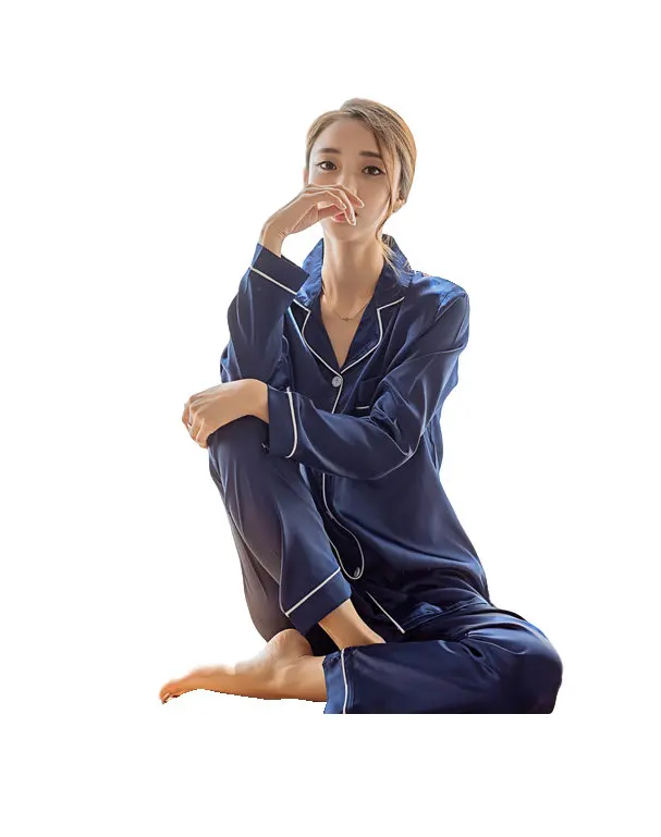 

5XL Plus Size Silk Sportswear Women's Cardigan Long Sleeve Pajamas Two Piece Factory Outlet Homewear pyjama set woman