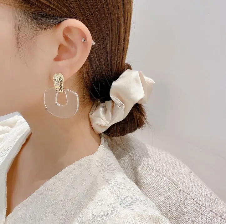 

Simple irregular geometric transparent crystal earrings women fashion earrings jewelry