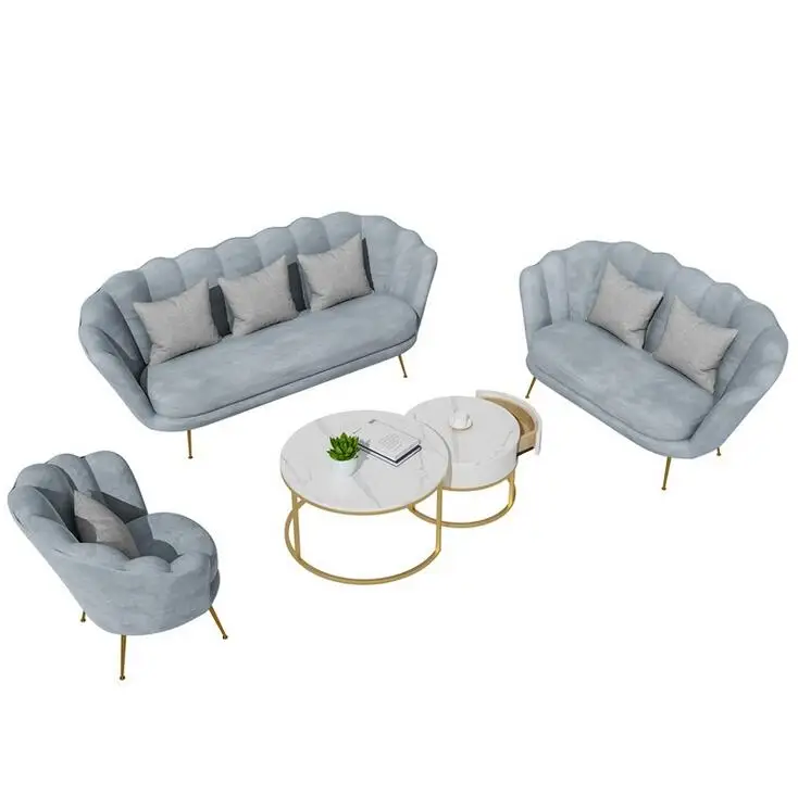 

Nordic luxury fabric sofa beauty salon reception area sofa and chair fashion store lounge sofa combination