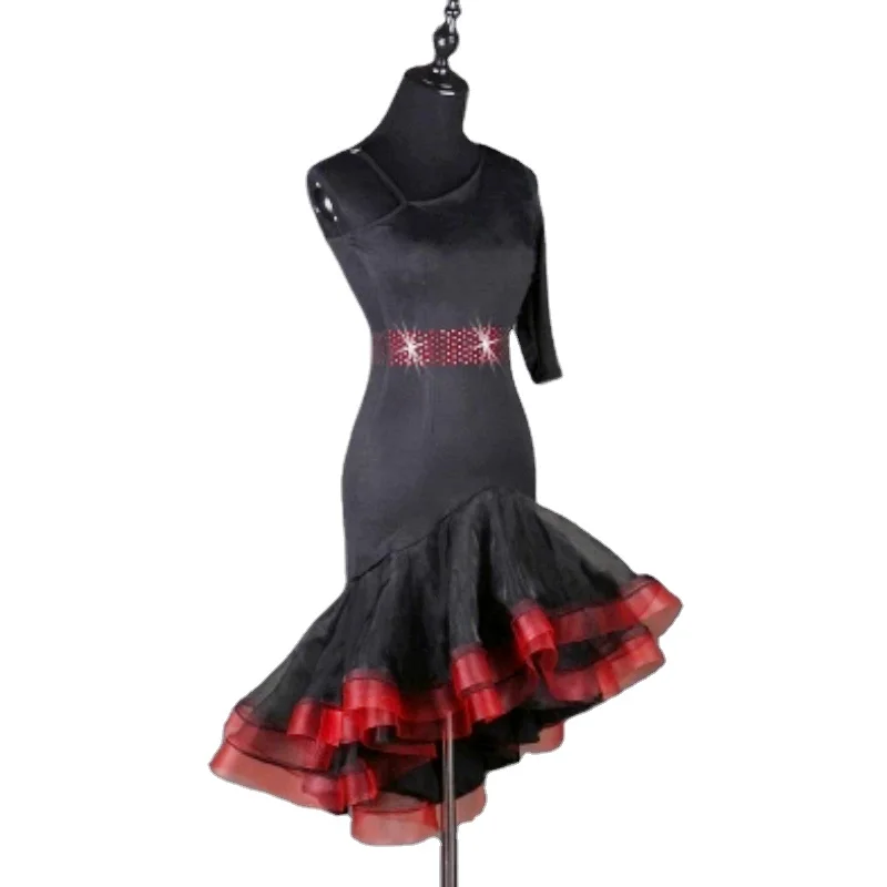 

Long Sleeve Latin Dance Dress Women Salsa Latin Competition Dress Latin Dress for girls woman