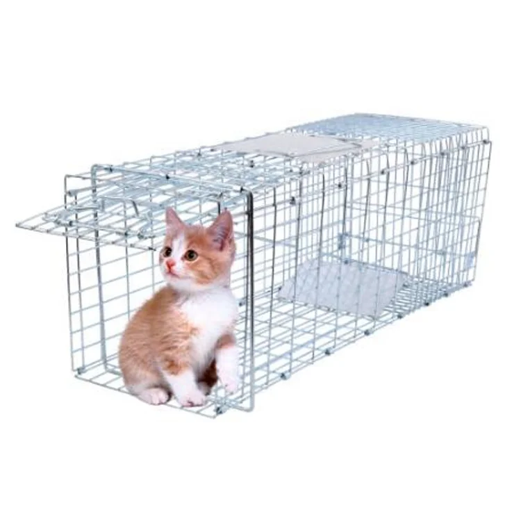 

Humane Live Possum Cage Trap Live Animal Catch Feral Cats Rabbit Raccoons Cage Trap Factory Direct Sale New Seller, Silver