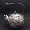 1000ml hand-carved Songhe Yannian ingenious skill Tiliang silver teapot pays attention to retro-style