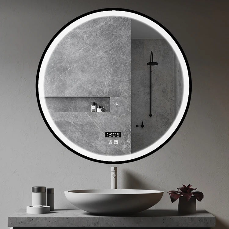 Luxury Hotel Touch Switch Sensor Black Mirror TV Show Infinity Led Lights Illuminating Bathroom Mirror