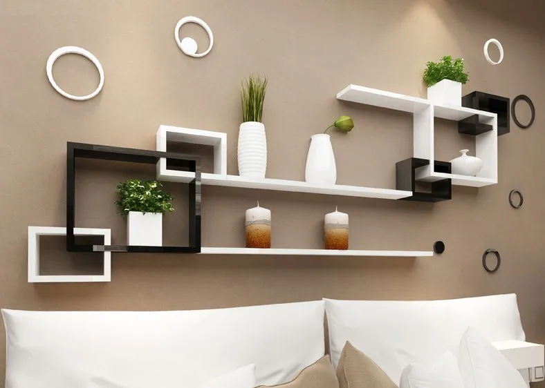 Home Mount Black Metal Display Wire Wall Rack Modern Wall Shelf