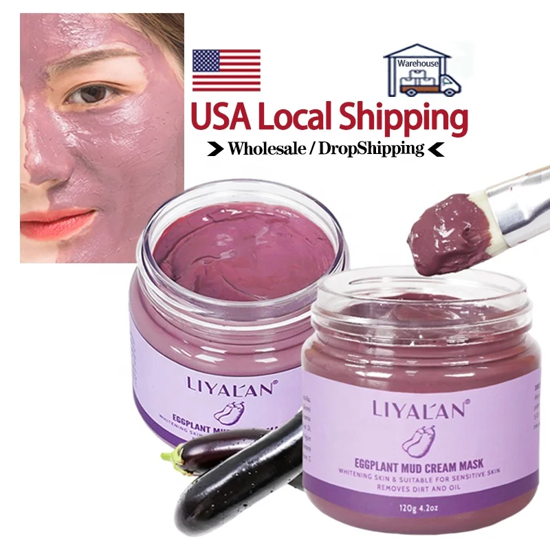 

Private Label Natural Organic Kaolin Mud Mask Face Cleaning Whitening Eggplant Clay Mask