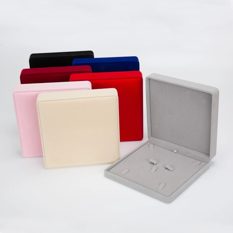 

high quality wholesale China customised logo velvet girls recycled ring earring necklace jewellery box, Picture