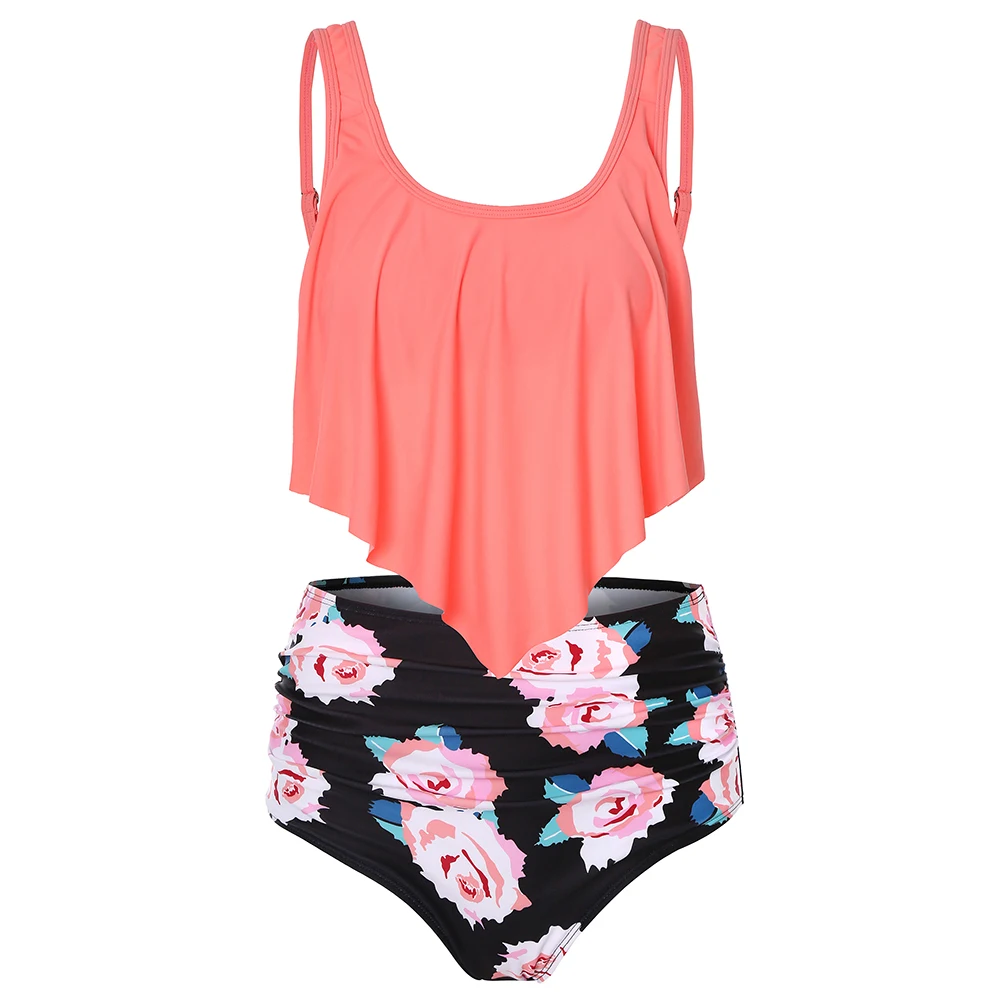 New High Waist Swimsuits Ruffle Bikinis Swimming Suit For Womens Tankinis Bathing Suits plus size Swimwear & Beachwear