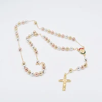 

Mexican 14k gold plate Guadalupe copper necklace rosary