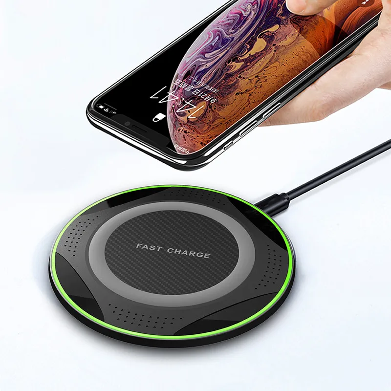 

Portable Ultra Thin Wireless Phone Charger 10W Fast Charging Wireless Charger Pad Long Distance For Phones, White black pink blue