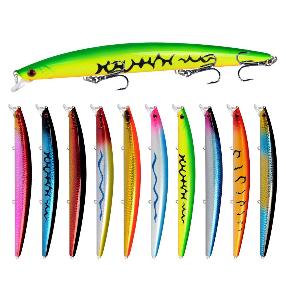 

Jetshark 180mm 24g Long Tongue Casting Twinkle Floating Minnow Saltwater Lure Hard Bait Beach Pesca Bass Fishing