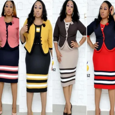 

high quality African Clothes Women Two Piece dresses Outfits Office Wear Dress And Coats, Customized color
