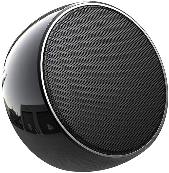 

Amazon hot selling super bass music mini portable stainless steel metal round subwoofer wireless bluetooth speaker