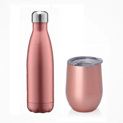 

Vacuum insulated stainless steel metal cola shaped drinking water bottle with custom logo for sport, Customized color
