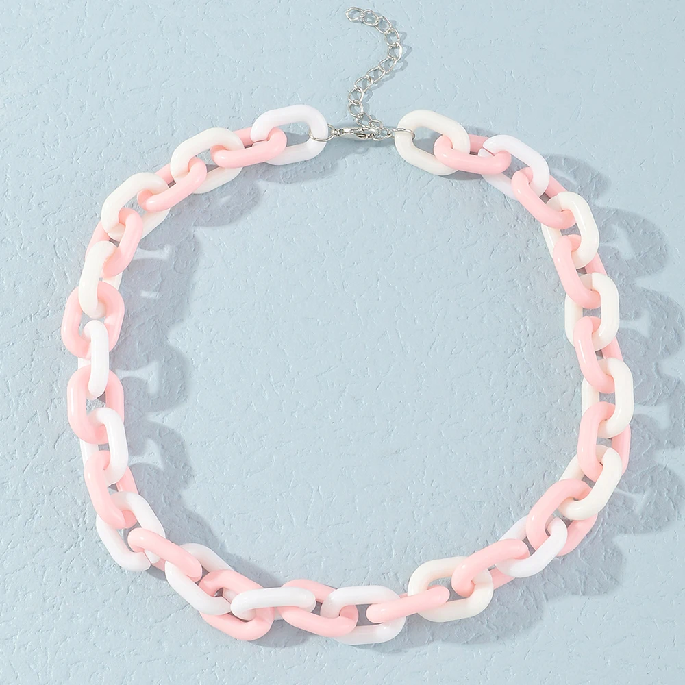 

Wholesale Fashion Colourful Resin Necklace Jewelry Charm Necklace For Women