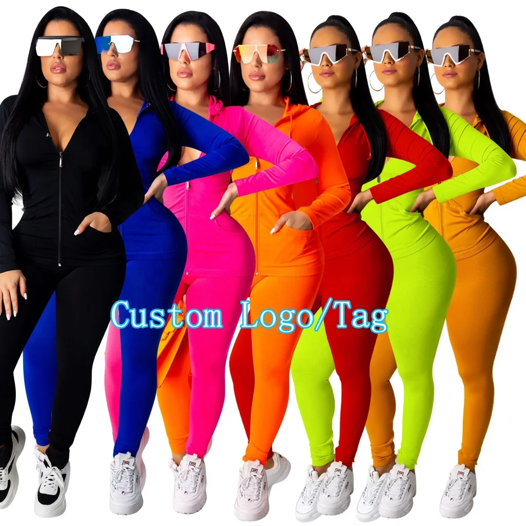 

16 Colors Women Fall High Quality Tracksuit Hooded Wholesale Hoodies And Joggers Women S Track Suits Custom Logo