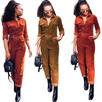 

2020 S3467Hot style fashionable and contracted jumpsuit female autumn and winter style corduroy jumpsuit